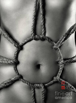 bondge hot black nudes - Black and white art nude sexy woman body with Shibari rope bondage on  stomach Art Print MXI22870 Art Print by Maxim Images Exquisite Prints -  Fine Art America