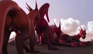 dragon sex orgy - Red dragons fuck in 3D cartoon orgy