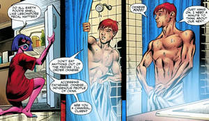 Gay Sandman Porn - Here's Superman's pal Jimmy Olsen enjoying a post-coital shower. One should  bathe after having sex with an alien, I assume. : ) It's from Countdown to  Final ...