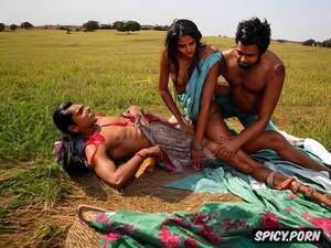 exploited indian teens - Image of an exploited indian teen villager is forced into making a rough  sex mms on the farm with several men - spicy.porn