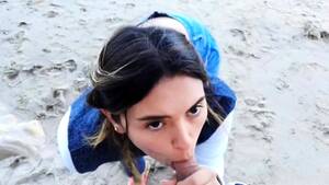 Beach Pov Blowjobs - Beautiful Young Babe Gives A Nice POV Blowjob On The Beach Video at Porn Lib