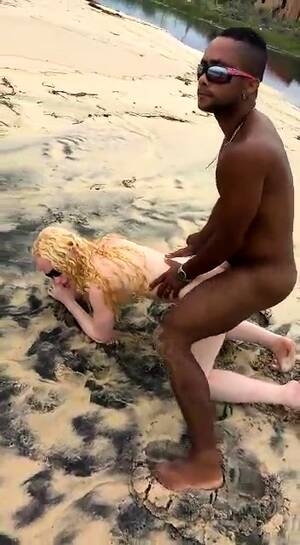 interracial beach sluts - Horny Sluts Enjoying Interracial Doggystyle Sex At The Beach Video at Porn  Lib