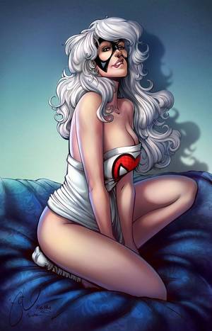 Black Cat Spider Man Felicia Porn - Commissioned coloring of Black Cat, the third of Spiderman's Girls by Jen  Broomall. This print is available for sale here: [link] Lines: Jen Broo.