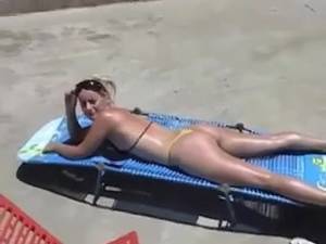 naked outdoors beach - Stranger jerks off watching hot woman sunbathing and cums on her