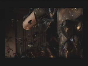 Horror Porn Resident Evil - I'm not sure how a single bullet is able to blow away about three leeches.  But, these are liquid metal leeches. They play by their own rules.