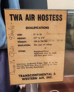 Flight Attendant Porn 80s - TWA Air Hostess requirements from the mid '40s : r/mildlyinteresting