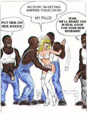Interracial Cartoon Porn With Bride - Four niggers forced white bride cartoon rape