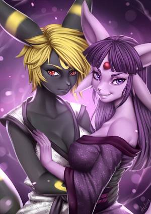 Eevee Anthro Girl Porn - Umbreon and Espeon (October Pack) by playfurry