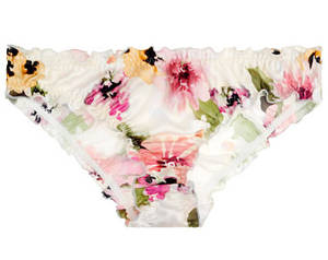 flower satin panties videos - Watercolor Dreams Floral Print Silk Satin Panties Ruffled Knickers Briefs