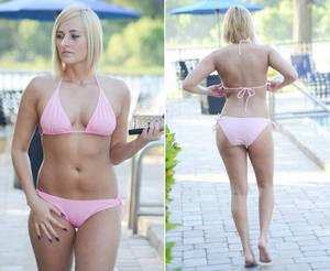 Kinky Raunchy Porn Captions - Kate England flaunts her hot bikini body by the pool