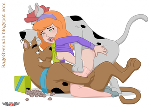 Daphne Blake Fucked - Daphne Blake is Scooby's whoreâ€¦ and from time to time he shares her with  his pals! â€“ Scooby Doo Hentai