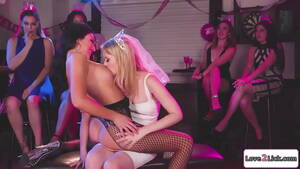 Amateur Bachelorette Party Big Tits - Bride gets a lap dance by a stripper at her bachelorette party and gets  horny.The blonde sucks her big tits and fingers her pussy.Then is  facesitted - XNXX.COM