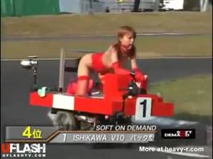 Auto Racing Porn - Asian Dildo Cart Race