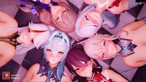 bmp hentai - 3D porno hentai genshin impacto con chicas tetonas