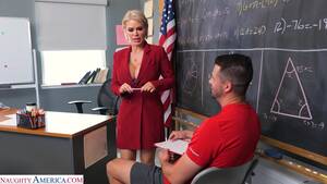 Milf Teacher Student Porn - MILF teacher is keen to see what this young student is packing for her