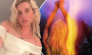 kesha upskirt - Kesha poses NUDE in a stream at night in sultry announcement for her sixth  studio album... after she went topless behind a bar | Daily Mail Online