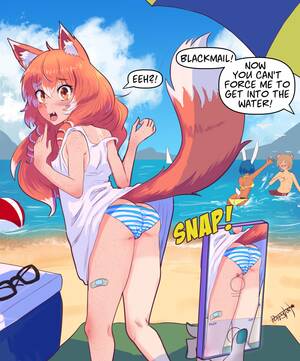 Anime Fox Porn - Shy fox at the beach (Artpoppytart) free hentai porno, xxx comics, rule34  nude art at HentaiLib.net