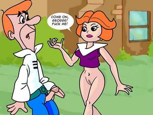 Famous Porn Jetsons Sex - Famous heroes George Jetson with Judy in hardcore outdoor orgy.