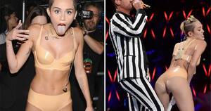 Cyru Having Miley Sex Selena Gomez Naked - MTV VMA: Miley Cyrus nude performance criticised - Mirror Online