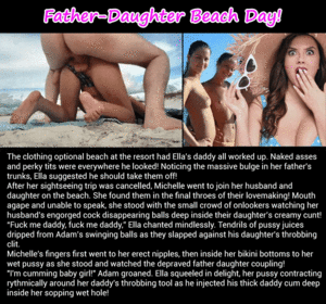 captioned porn sex on the beach - Father-daughter beach day - Porn With Text