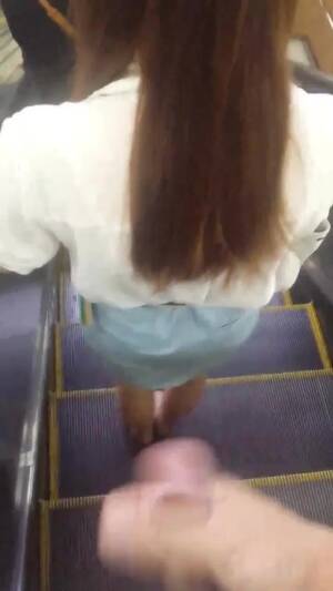 japanese cum in public - Public cum on Japanese girl on escalator 3 - ThisVid.com