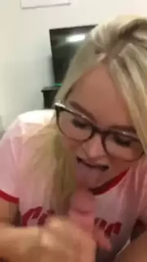 blondes with glasses sucking dick - Sexy blond with glasses sucks cock and eats cum | xHamster