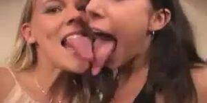 long tongue kissing - Kim and kaylynn long tongue kissing and sucking - Tnaflix.com