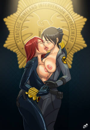Black Widow Marvel Lesbian Hentai - Rule 34 - 2girls ass grab avengers black hair black widow (marvel) bodysuit  breasts breasts out closed eyes female female only french kiss lesbian long  hair maria hill marvel marvel comics multiple