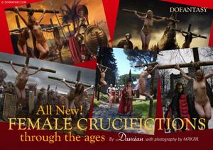 naked girl crucified in arena - 