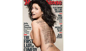 Julia Louis Nude Porn - Rolling Stone cover: Nude Julia Louis-Dreyfus' back shows US Constitution  error! | India.com