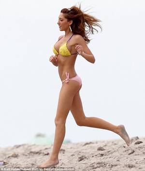 almost nude at the beach - Farrah Abraham spills out of mismatched bikini as she runs down Miami beach  | Daily Mail Online