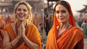 Angelina Jolie Charlize Theron Xxx Porn - AI Reimagines Scarlett Johansson, Zendaya, Angelina Jolie, Natalie Portman,  Salma Hayek, Charlize Theron, Jennifer Aniston As Indian Monks! (View Pics)  | ðŸŽ¥ LatestLY