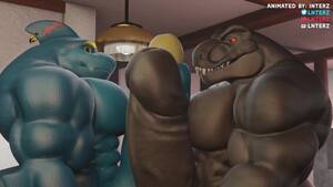 Gay Furry Dinosaur Porn - AnimaciÃ³n Muscular e Hiper Crecimiento De Dino y TiburÃ³n - Pornhub.com