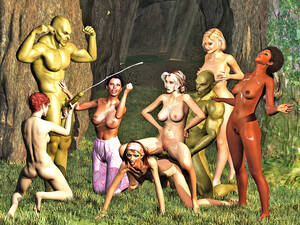 forest orgy - Wicked forest orgy with a bunch of busty hotties at 3dEvilMonsters