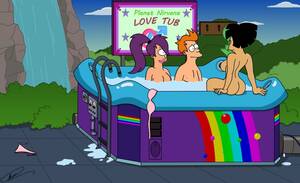 Futurama Leela And Amy Sex - Philip J. Fry witl Leela Turanga and Amy Wong like love bath â€“ Futurama Porn