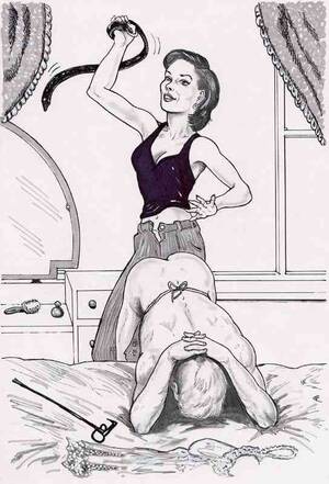 belt spanking art - Dominant female span feminize submale with belts, canes, shoes to keep him  submissive,