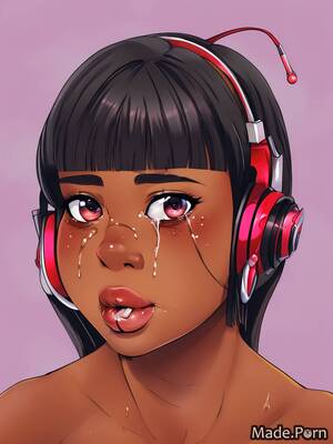 facial cumshot anime - facial cumshot pouting lips anime 20 african american headphones created by  AI â€“ AI Girls