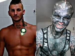Alien Dick Cut Off - Anthony Loffredo. Aka the 'black alien', the man who sliced off his lips,  nose and ears to look like an alien. : r/oddlyterrifying