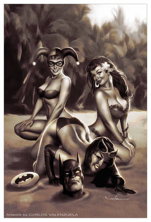 Batman Fucks Robin Porn - Amazing retro Batman bad girls ~ Harley Quinn, Poison Ivy, and Catwoman.  Artwork by Carlos Valenzuela.