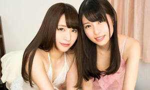 japanese gravure lesbian - Two gravure idol babes are naked enjoying each other at the beach