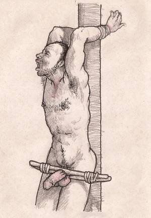 bdsm caning castration - BDSM MALE DRAWINGS