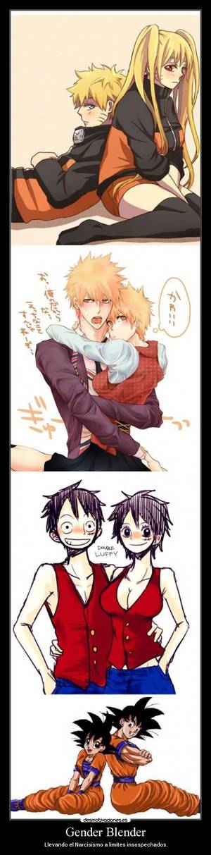 Dragon Ball Gender Bender Porn - carteles anime dragon ball goku naruto bleach ichigo one piece monkey luffy  crossover gender blender desmotivaciones