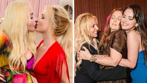 Ariana Selena Gomez Lesbian Porn - Britney Spears Kisses Madonna, Dances With Selena Gomez at Wedding Reception