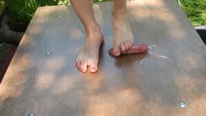 barefoot cumshots - Barefoot cockplay in nature with cumshot Porn Videos - Tube8