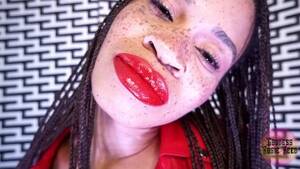 ebony girl lipstick - Goddess Rosie Reed Ebony Lipstick Fetish Shiny Lipgloss Red Lips Mindfuck 2  | Modelhub.com