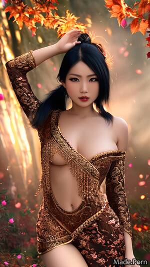 hot asian art - Porn image of 18 nude perfect boobs asian digital art ponytail black hair  created by AI
