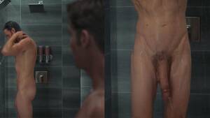 Male Shower Scenes Porn - Adam Demos showing off his horse-hung cock in hot shower scene with Mike  Vogel in Sex / Life | My Own Private Locker Room