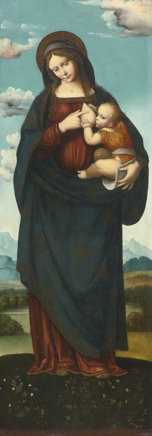 Lactating Virgin Porn - Lombard School, early16th Century | MADONNA STANDING IN A LANDSCAPE, NURSING  THE INFANT CHRIST