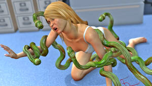 Animated 3d Sex Monster Tentacle Porn - Green tentacle monster drilling a helpless girl | 3dwerewolfporn.com