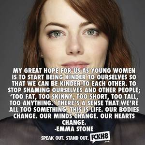 Emma Stone Porn Captions - Stop shaming and putting down others. Its low self asteem that causes it.  Lift each other up! Emma Stone is such a great actress ðŸ’–
